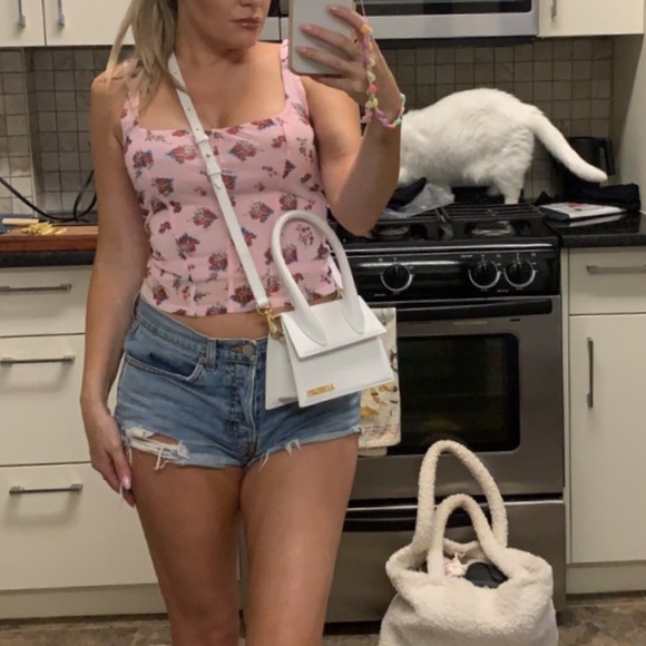 AFRM Pink Flower Print Top Small - Picture 2 of 3